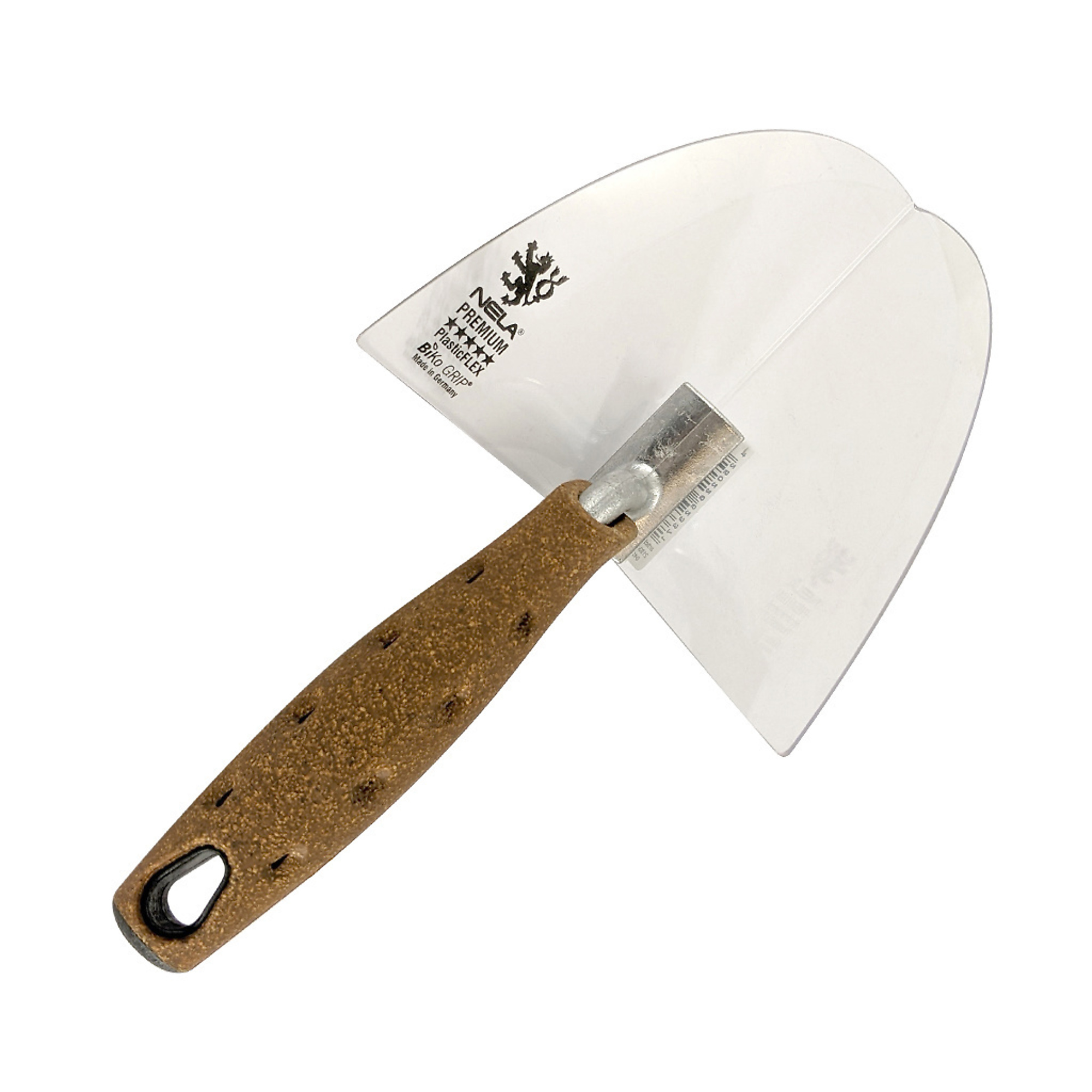 Nelaflex Plastic 90 Degree Corner Trowel — 4.9in. x 3.9in., Cork Handle, Model# NELPC4